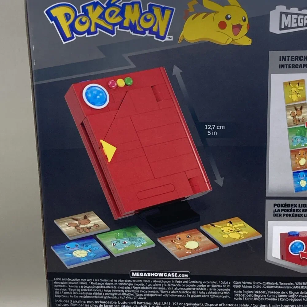 New! Mega Pokemon Kanto Region Pokedex Light Up Collector Building Set 322 Toy
